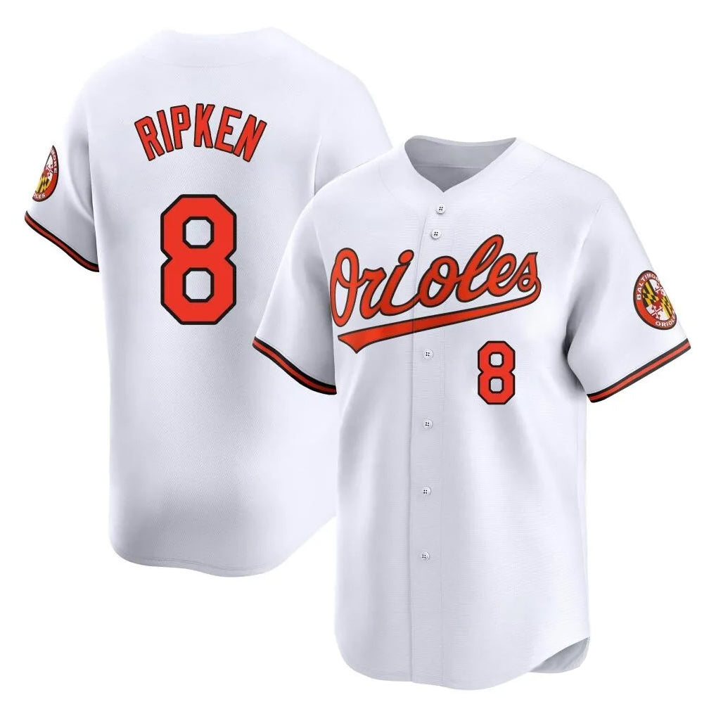 Baltimore Orioles #8 Cal Ripken Player White FEDASGOGE Limited Home Game Stitched Jerseys