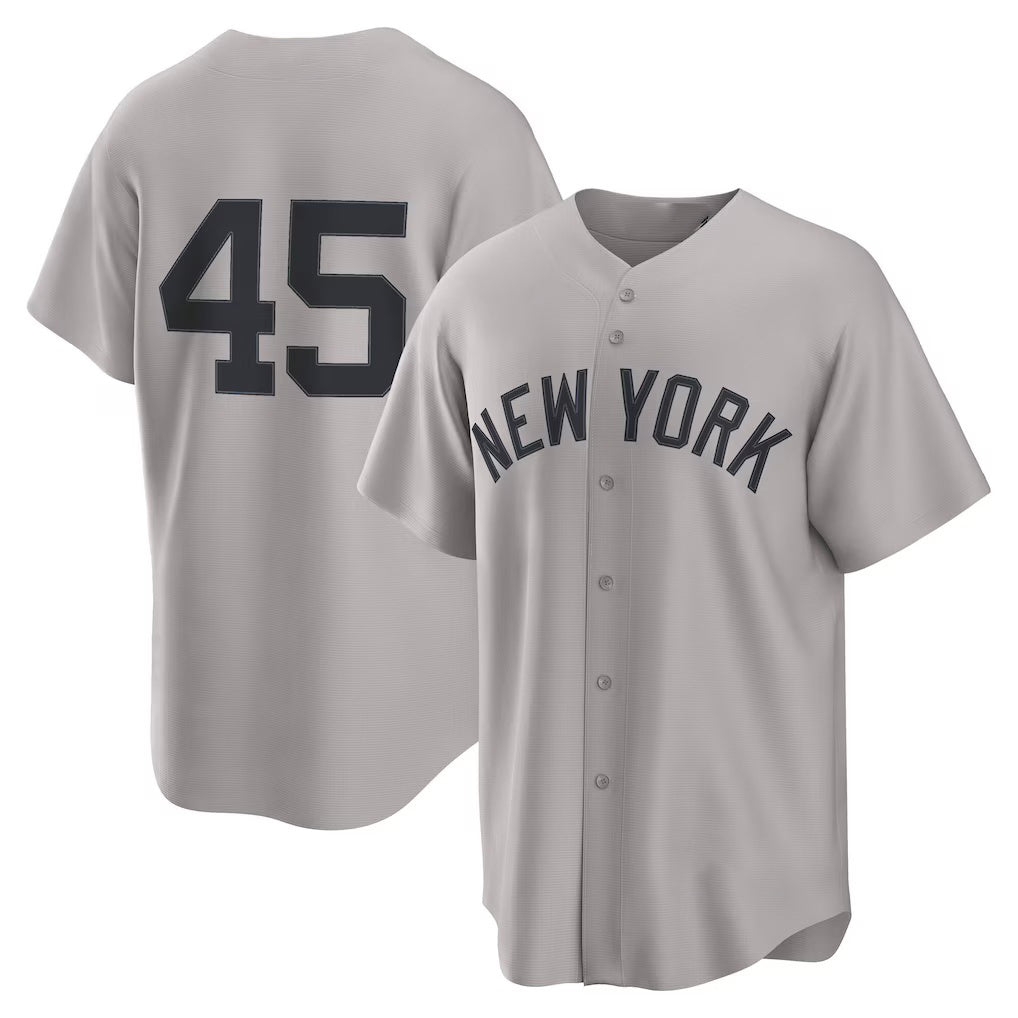 New York Yankees #45 Gerrit Cole Gray FEDASGOGE Road Replica Jersey