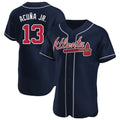 Atlanta Braves #13 Ronald Acuna Jr Player Navy FEDASGOGE Limited Elite Home Game Stitched Jerseys