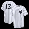 New York Yankees #13 Jazz Chisholm Jr. White FEDASGOGE Home Replica Jersey