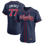 Atlanta Braves #77 Joe Jimenez Player Navy FEDASGOGE Limited Elite Home Game Stitched Jerseys