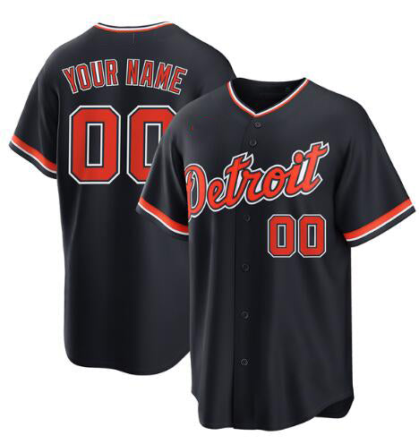 Custom Detroit Tigers Alternate Replica Navy FEDASGOGE Jersey