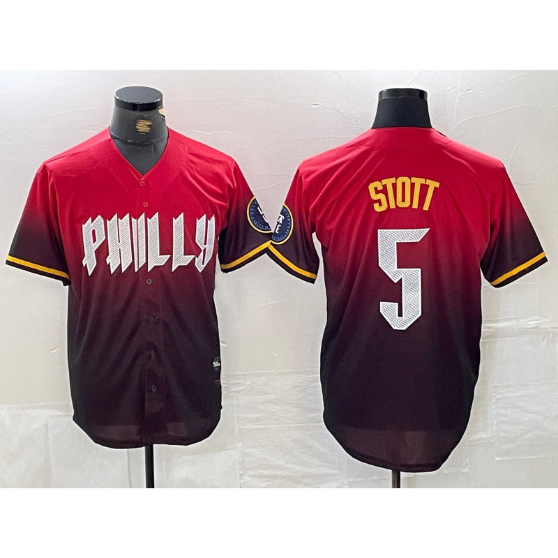 Philadelphia Phillies #5 Bryson Stott Red FEDASGOGE 2024 City Cool Base Jersey