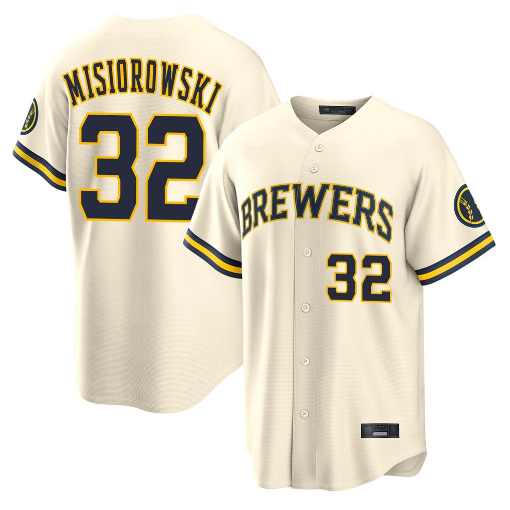 Milwaukee Brewers #32 Jacob Misiorowski Player Cream FEDASGOGE Home Limited Stitched Jerseys