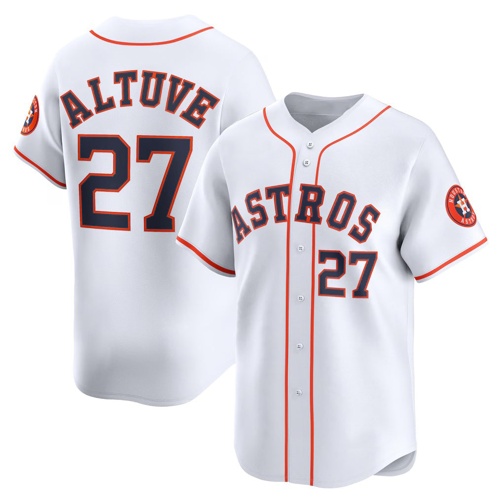 Houston Astros #27 Jose Altuve White FEDASGOGE Home Limited Player Jersey
