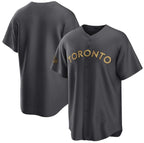 Toronto Blue Jays Blank Charcoal FEDASGOGE 2022 All-Star Cool Base Stitched Jersey