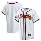 Atlanta Braves White Gold FEDASGOGE Home Game Blank Player Stitched Jerseys