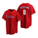 Philadelphia Phillies #8 Nick Castellanos Red FEDASGOGE Cool Base Stitched Jersey