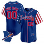 Custom Atlanta Braves 2024 Independence Day Vapor Premier Limited Jersey V2 ¨C Royal FEDASGOGE