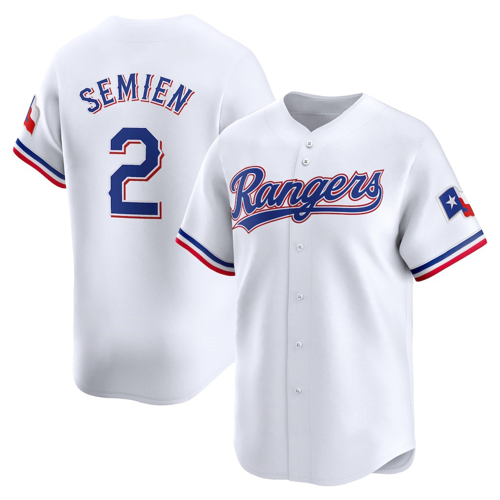 Texas Rangers #2 Marcus Semien White FEDASGOGE Home Limited Player Jersey