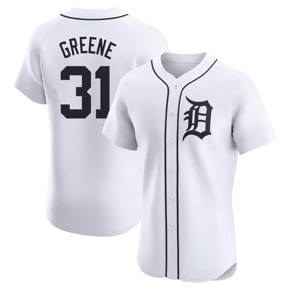 Detroit Tigers #31 Riley Greene Player White FEDASGOGE Limited Elite Home Stitched Jerseys