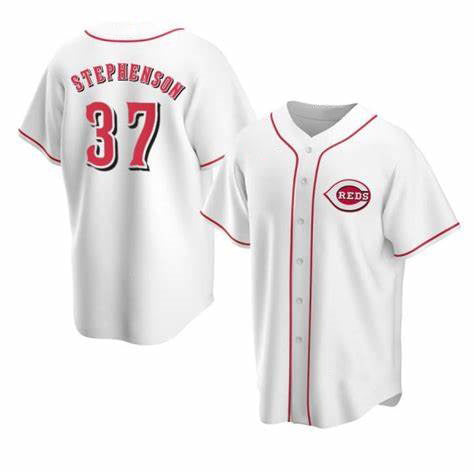 Cincinnati Reds #37 Tyler Stephenson White FEDASGOGE Stitched Cool Base Jersey