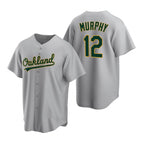 Oakland Athletics #12 Sean Murphy Grey FEDASGOGE Cool Base Stitched Jersey