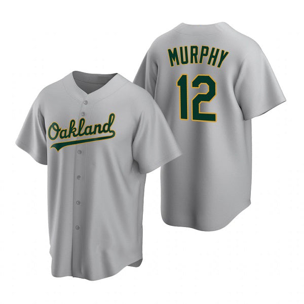 Oakland Athletics #12 Sean Murphy Grey FEDASGOGE Cool Base Stitched Jersey