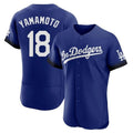Los Angeles Dodgers #18 Yoshinobu Yamamoto Player Royal FEDASGOGE City Connect Elite Home Stitched Jerseys