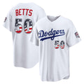 Los Angeles Dodgers #50 Mookie Betts Fourth of July White FEDASGOGE USA 250 Stadium Jersey