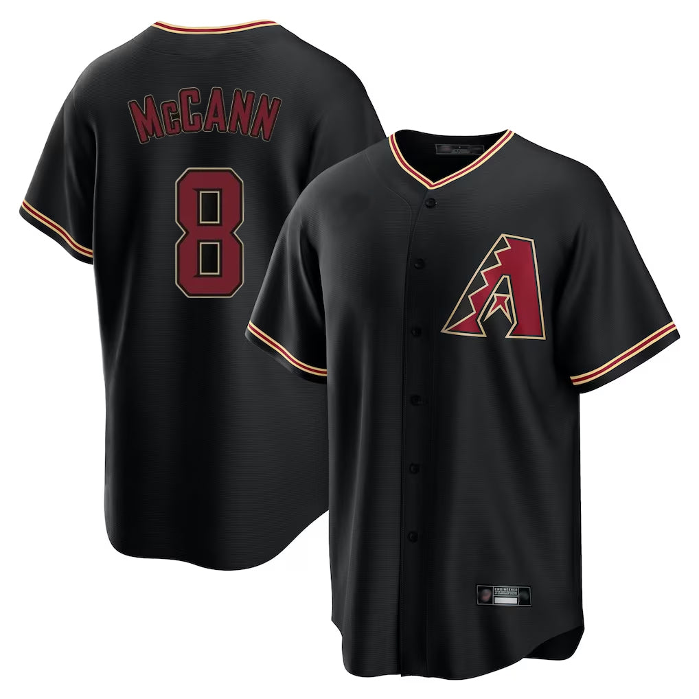 Arizona Diamondbacks #8 James McCann Player Black FEDASGOGE Limited Home Stitched Jerseys