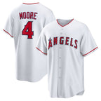Los Angeles Angels #4 Christian Moore White FEDASGOGE Home Replica Jersey
