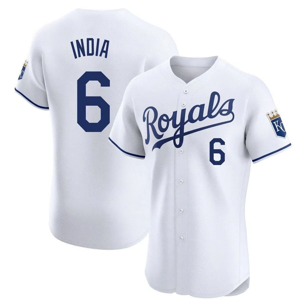 Kansas City Royals #6 Jonathan India Player White FEDASGOGE Alt Limited Elite Home Stitched Jerseys