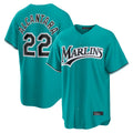 Miami Marlins #22 Sandy Alcantara Player Teal FEDASGOGE Home Game Stitched Jerseys