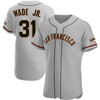 San Francisco Giants #31 LaMonte Wade Jr Grey FEDASGOGE 2021 Road Player Jersey