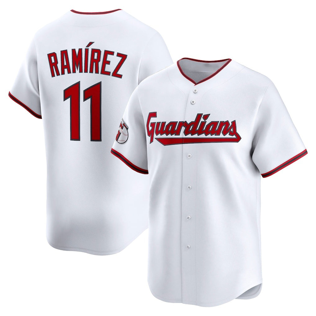 Cleveland Guardians #11 Jos¨¦ Ram¨ªrez White FEDASGOGE Home Limited Player Jersey