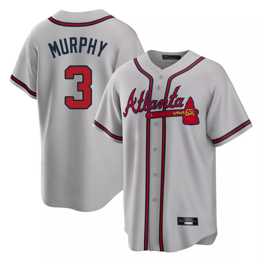 Atlanta Braves #3 Dale Murphy Player Gray FEDASGOGE Home Game Stitched Jerseys