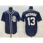 San Diego Padres #13 Manny Machado Navy FEDASGOGE Cool Base Stitched Jersey