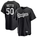 Los Angeles Dodgers #50 Mookie Betts Player Black FEDASGOGE Carbon Limited Game Stitched Jerseys