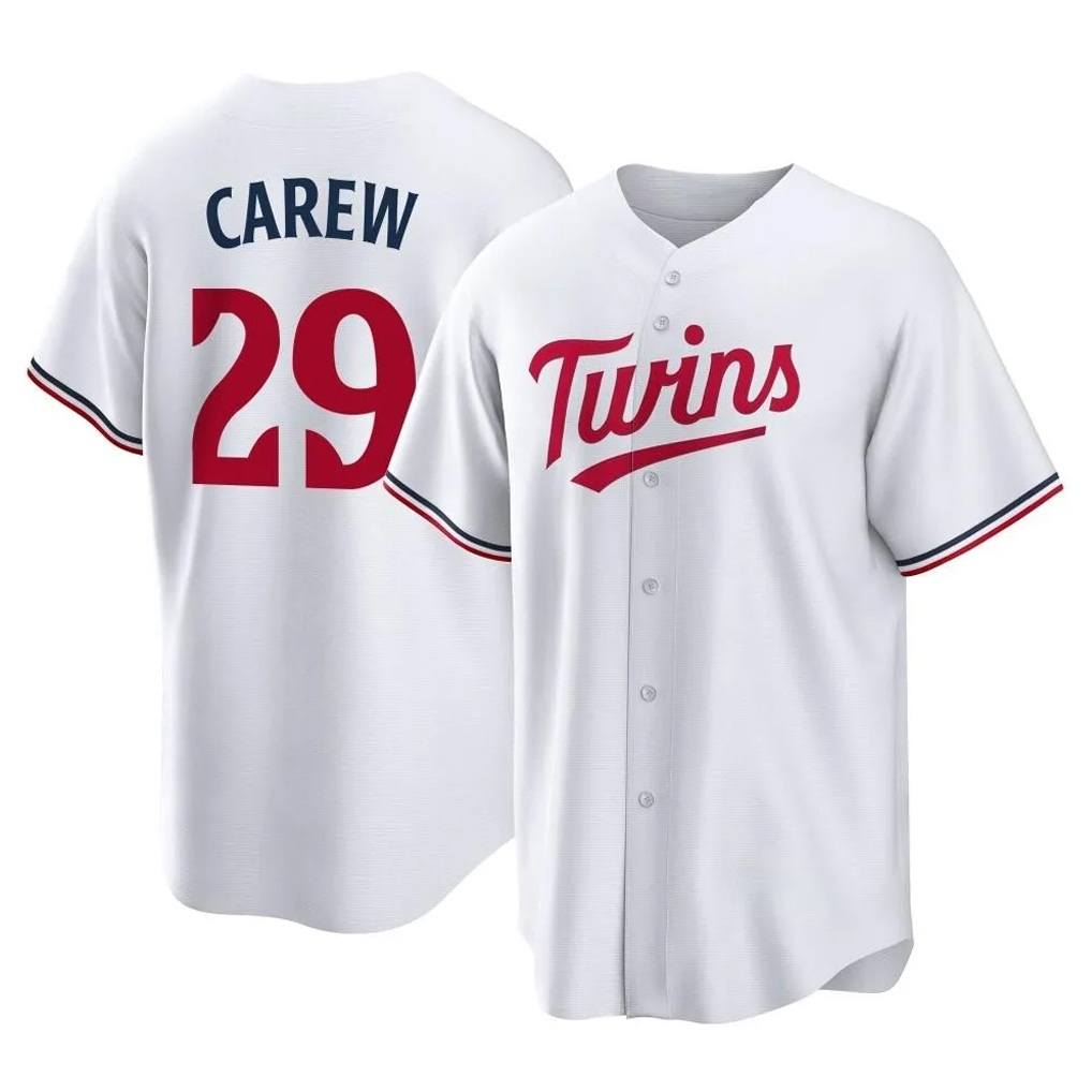 Minnesota Twins #29 Rod Carew Player White FEDASGOGEHome Game Stitched Jerseys
