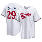 Minnesota Twins #29 Rod Carew Player White FEDASGOGEHome Game Stitched Jerseys