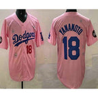 Los Angeles Dodgers #18 Yoshinobu Yamamoto Pink FEDASGOGE 2025 Tokyo Series Limited Jersey