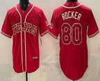 Texas Rangers #80 Kumar Rocker Red FEDASGOGE 2026 City Connect Stadium Jersey
