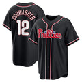 Philadelphia Phillies #12 Kyle Schwarber Fashion Black FEDASGOGE Out Stitched Jersey