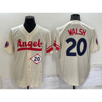 Los Angeles Angels #20 Jared Walsh Number Cream FEDASGOGE 2022 City Connect Cool Base Stitched Jersey