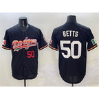 Los Angeles Dodgers #50 Mookie Betts Black FEDASGOGE Mexico Limited Stitched Jersey