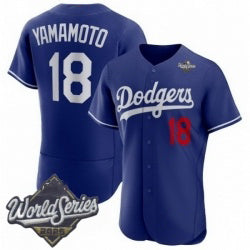 Los Angeles Dodgers #18 Yoshinobu Yamamoto Royal FEDASGOGE 2025 World Series Limited Stitched Jersey