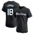 Miami Marlins #18 Griffin Conine Player Black FEDASGOGE Vapor Home Limited Elite Stitched Jerseys