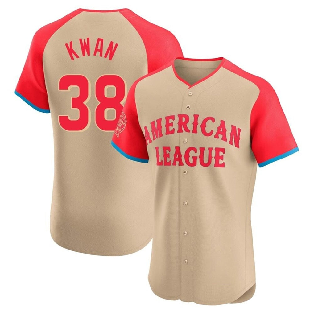 Cleveland Guardians #38 Steven Kwan Player Cream FEDASGOGE American League All-Star Limited Elite Home Stitched Jerseys