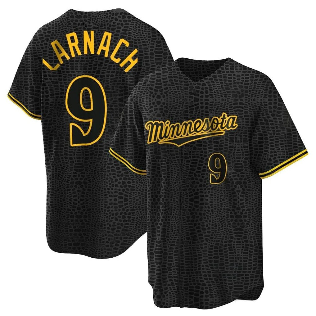 Minnesota Twins #9 Trevor Larnach Player Black FEDASGOGESnake Skin City Home Game Stitched Jerseys