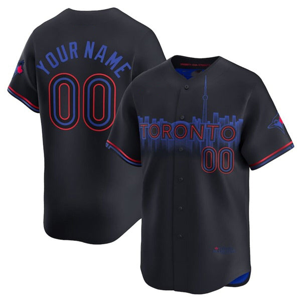 Custom Toronto Blue Jays Active Player Black FEDASGOGE 2024 City Connect Limited Stitched Jersey