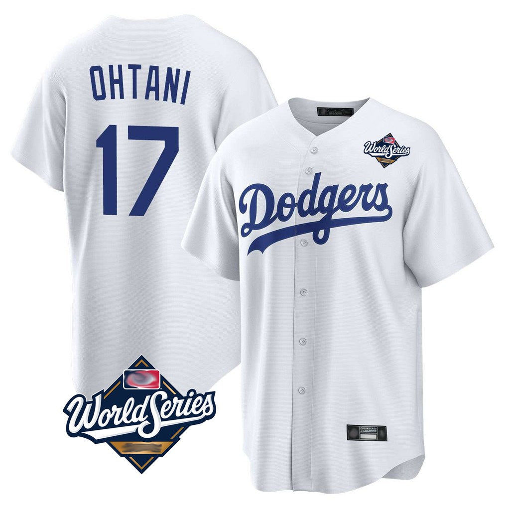 Los Angeles Dodgers #17 Shohei Ohtani Player White FEDASGOGE World Series Game Home Stitched Jerseys