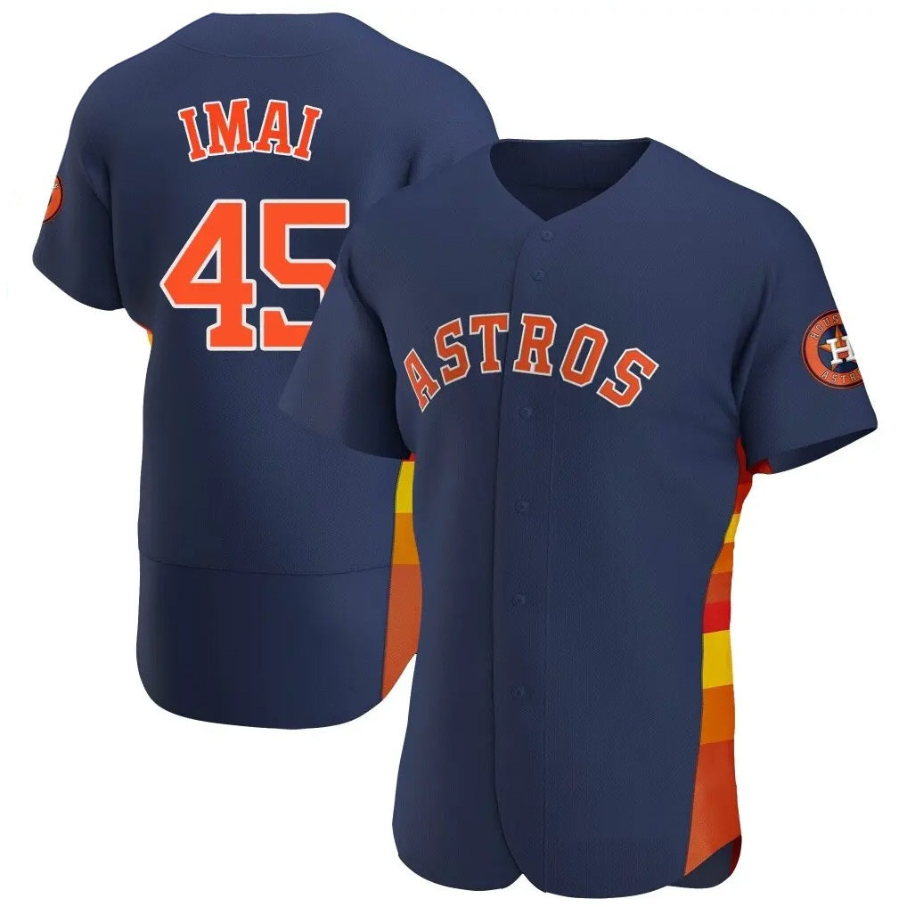 Houston Astros #45 Tatsuya Imai Player Navy FEDASGOGE Home Limited Elite Stitched Jerseys