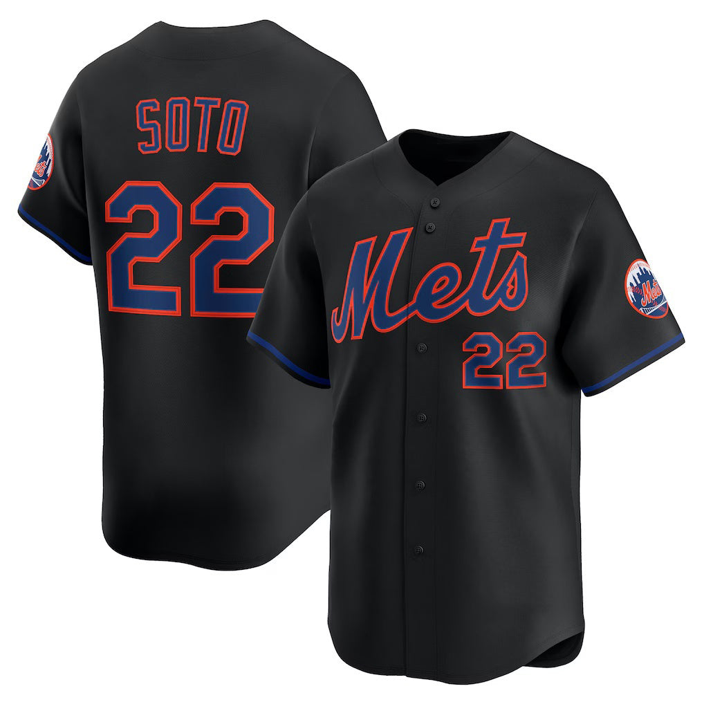 New York Mets #22 Juan Soto Black FEDASGOGE Alternate Limited Player Jersey