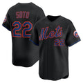 New York Mets #22 Juan Soto Black FEDASGOGE Alternate Limited Player Jersey