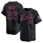 New York Mets #22 Juan Soto Black FEDASGOGE Alternate Limited Player Jersey