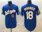 Los Angeles Dodgers #18 Yoshinobu Yamamoto Royal FEDASGOGE 2026 Gold Collection 9x & B2B Champs Patch Stitched Jersey