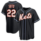 New York Mets #22 Juan Soto 2026 Black FEDASGOGE Out Stitched Jersey