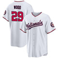 Washington Nationals #29 James Wood White FEDASGOGE 2024 Home Limited Stitched Jersey