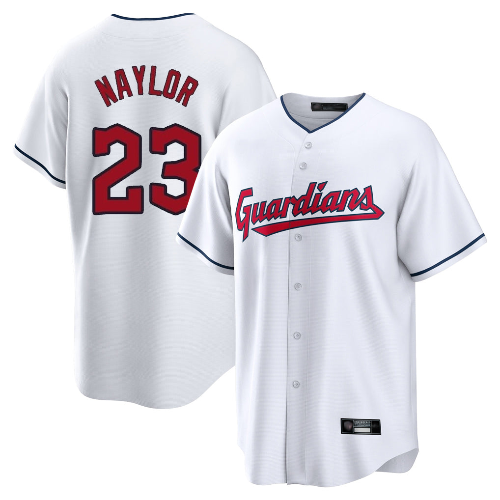 Cleveland Guardians #23 Bo Naylor Player White FEDASGOGE Home Game Stitched Jerseys